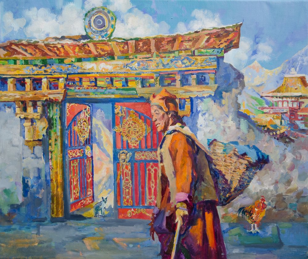 劳作归来 55X65cm 布面油画 2018年.jpg