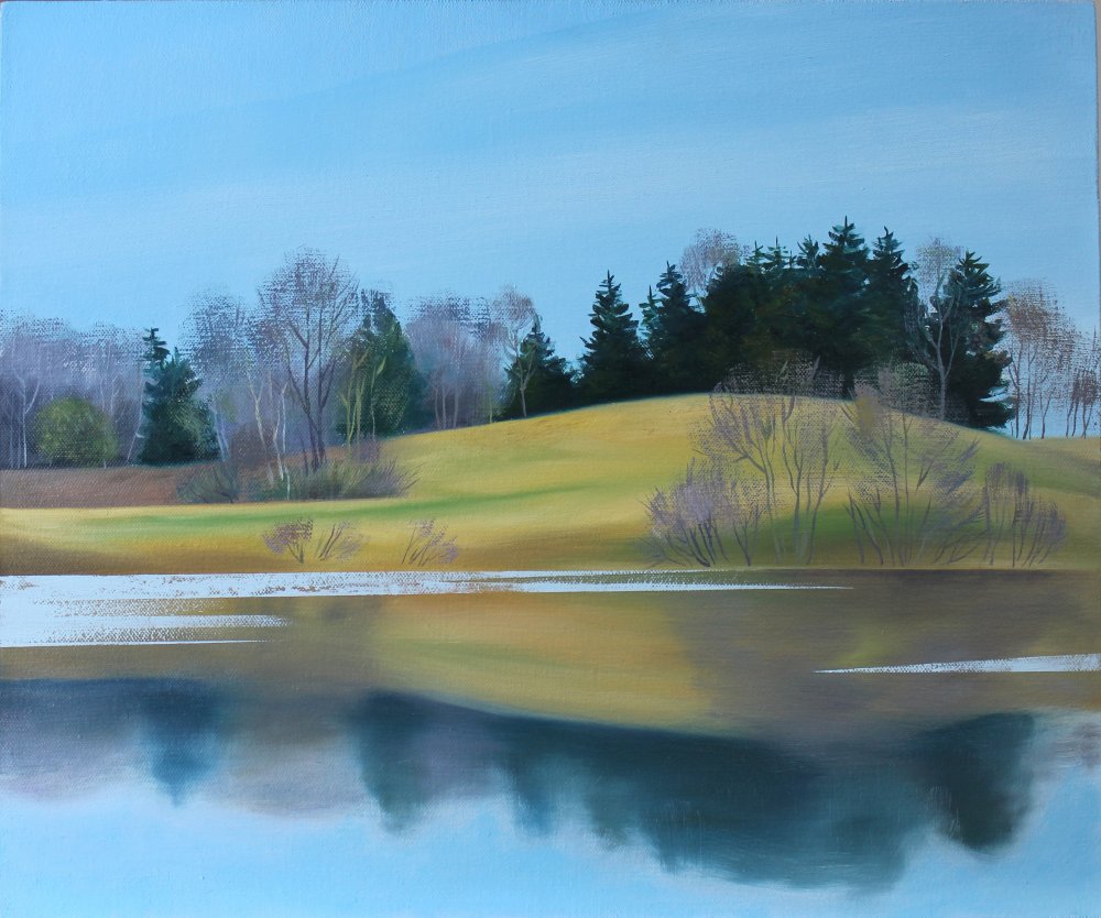 湖光倒影 50х60cm 布面油画 2018 年.jpeg