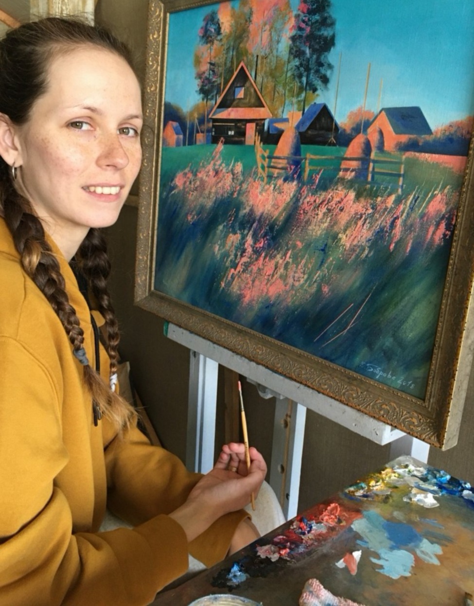 3.红日东升 60х70cm 布面油画 2018年.jpeg