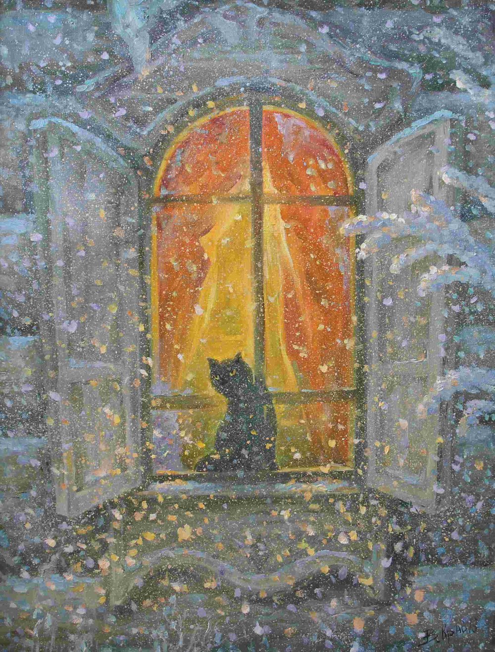 克拉夫丘克•瓦西里•彼得罗维奇《初雪》 85x65 2016 布面油画.jpg