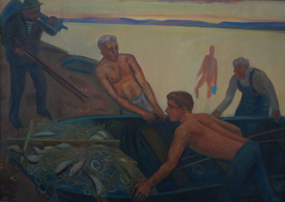 A40 高尔巴特卡 谢尔盖   打鱼  布面油画 50x70    2004.JPG