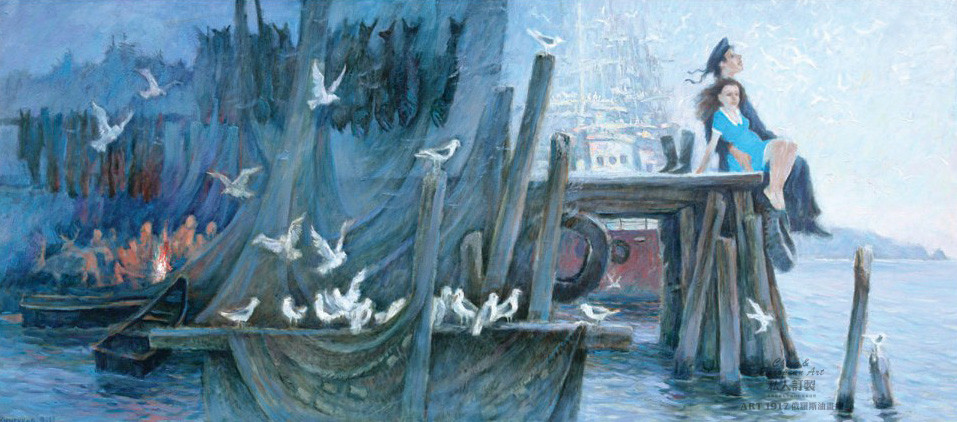 阿列克谢·马雷赫 《父亲与女儿》80х180сm .jpg