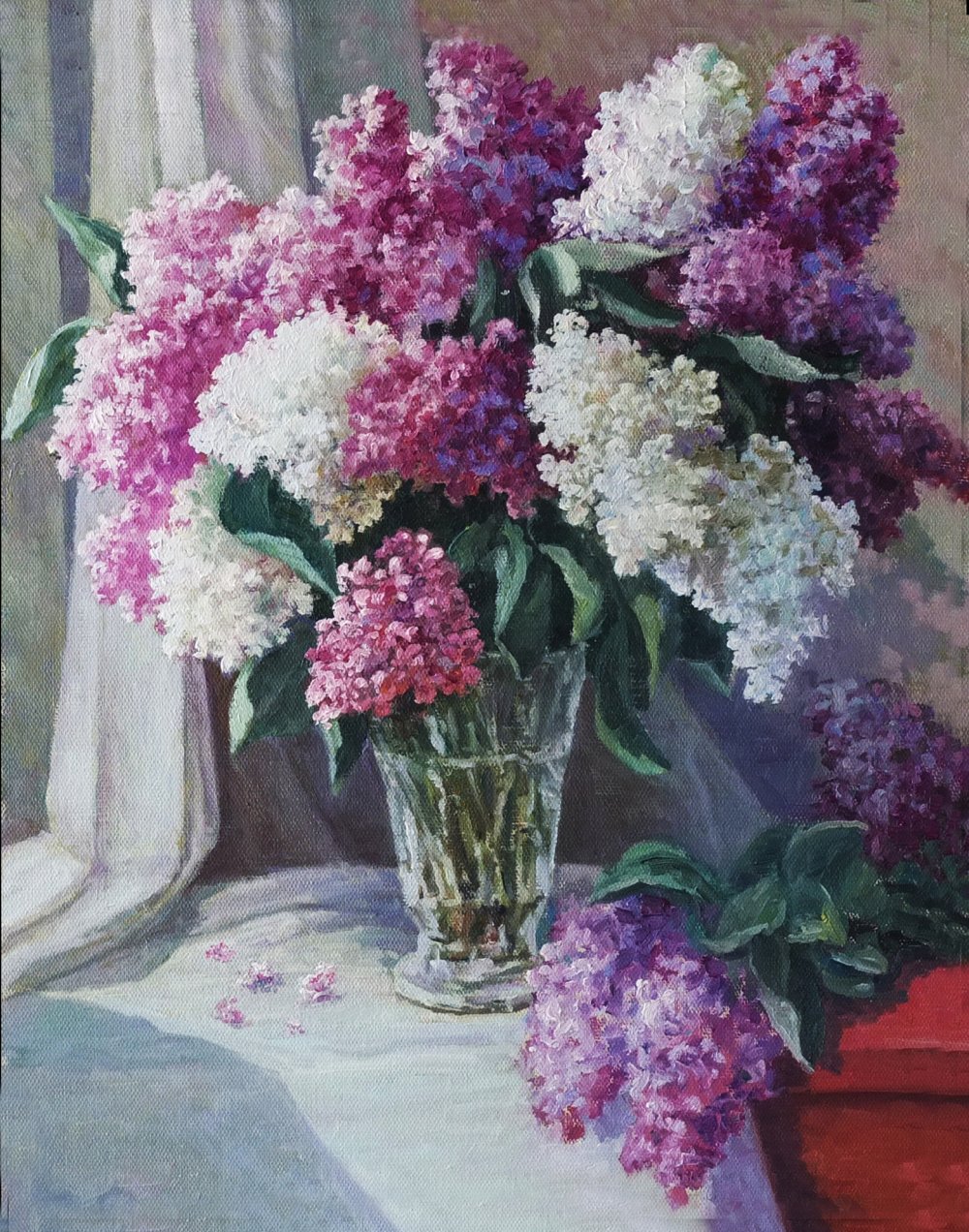 D11杜列耶夫·亚历山大 俄罗斯艺术家协会会员《丁香花》  布面油画 55x70cm 2015年.JPG