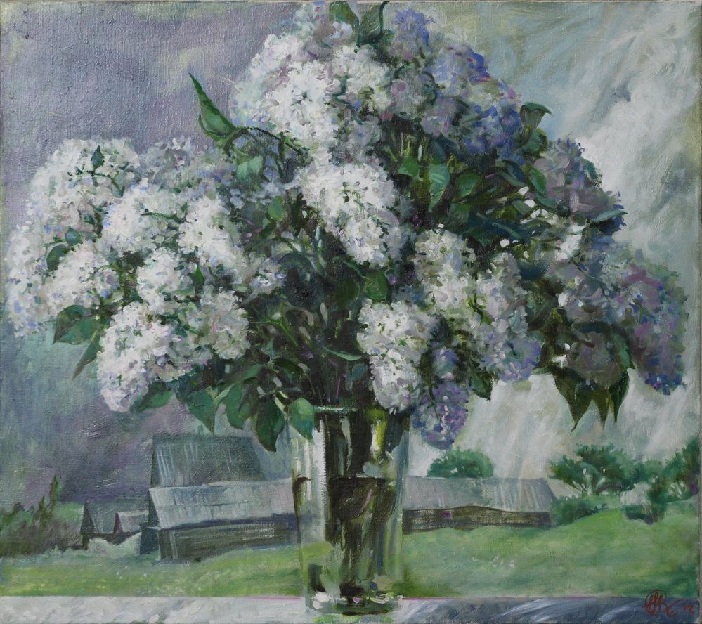 B280  沃洛琴科•亚历山大 《丁香花 》布面油画70х80см 2017年.jpg