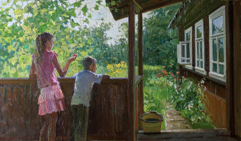 蕾芭科娃•伊琳娜《夏雨》 60x100cm 2013年.jpg