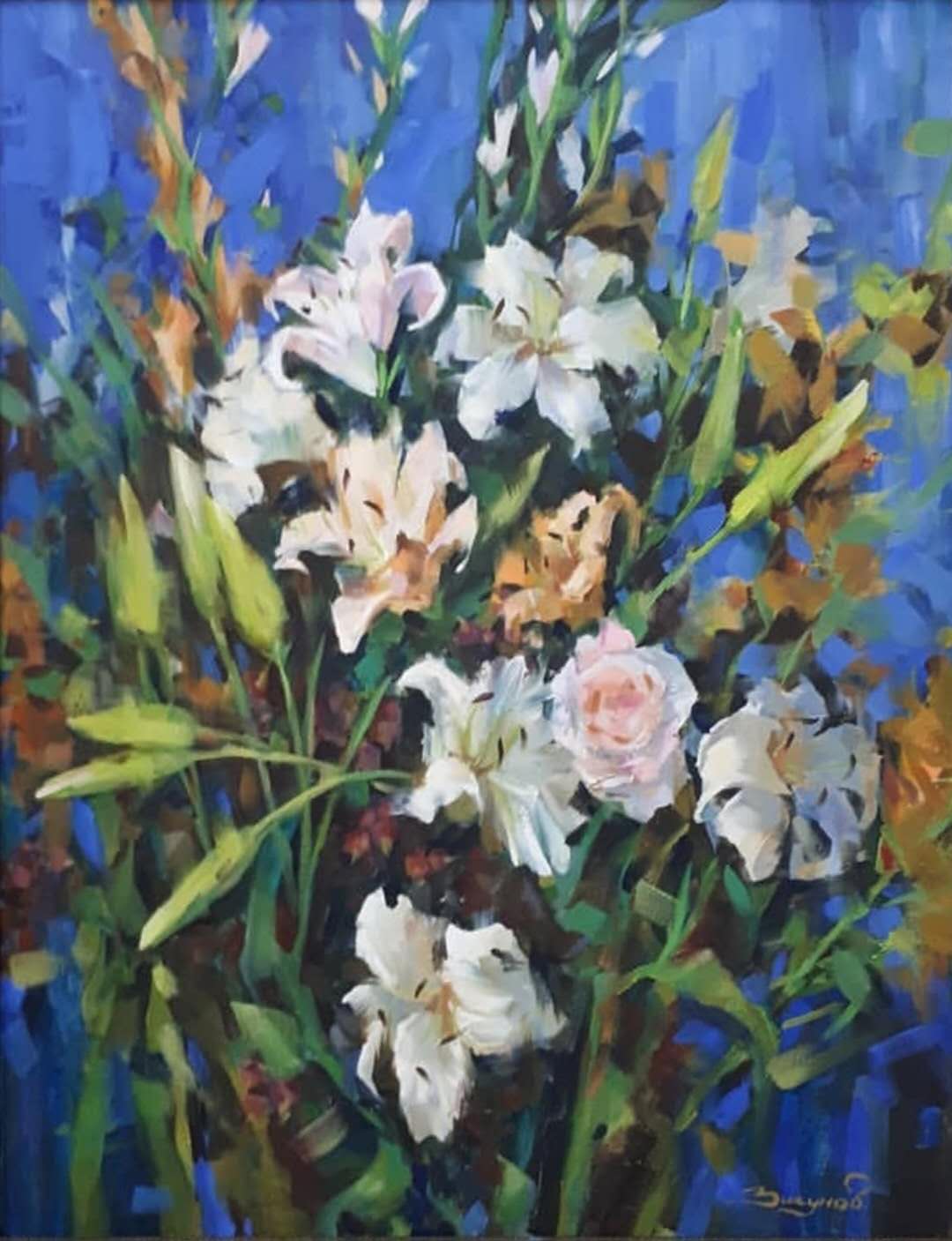 2.百合花 布面油画  90х70cm 2018年.jpg